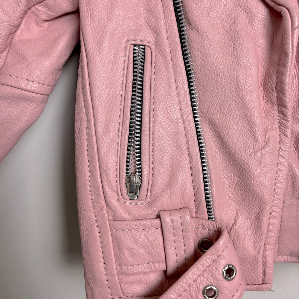 kids' allstate leather pink moto jacket size xs - Picture 10 of 12